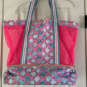 Simply Southern mesh cooler beach and pool bag, in shell pattern